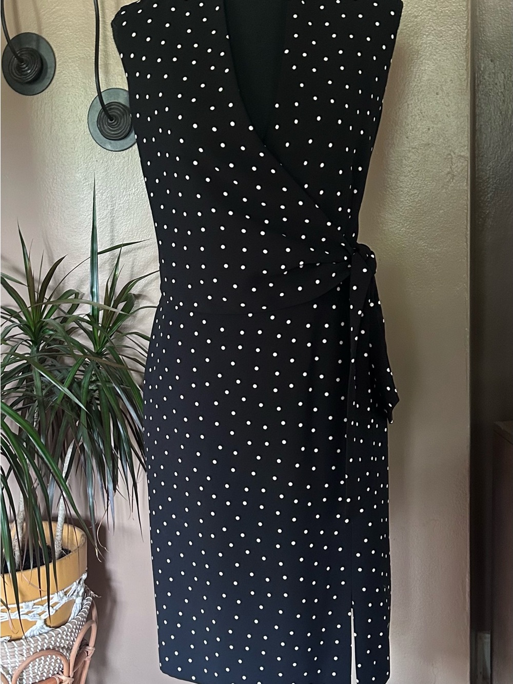 Vintage Polka Dot Mini Top Wrap Dress